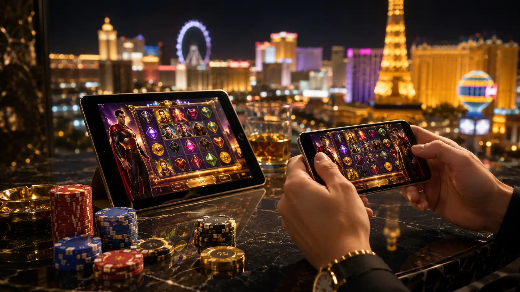 Vegas Hero mobiele app voor Android en iOS